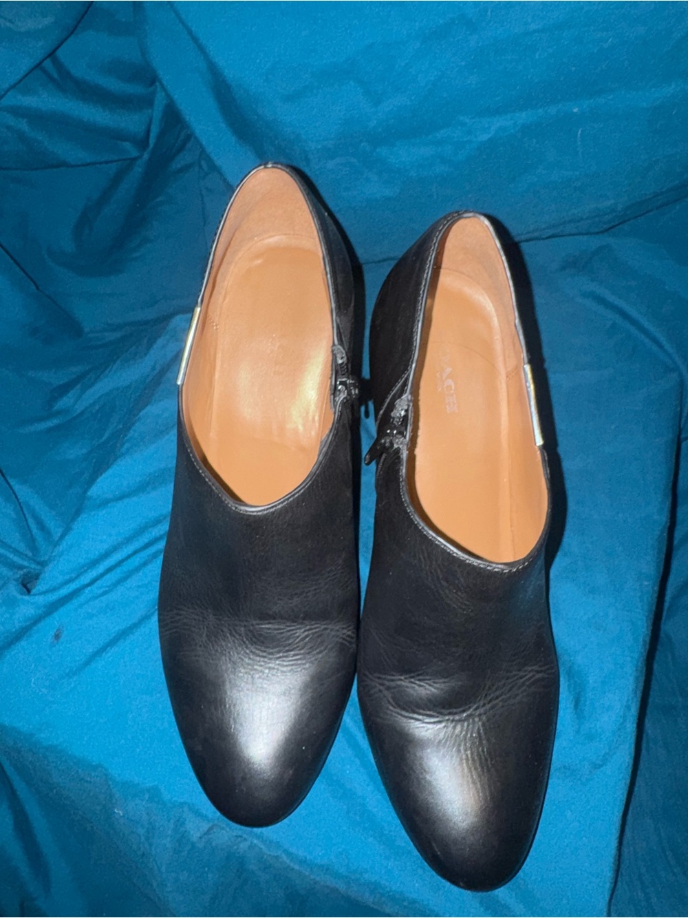 Coach Black Leather Ankle Booties